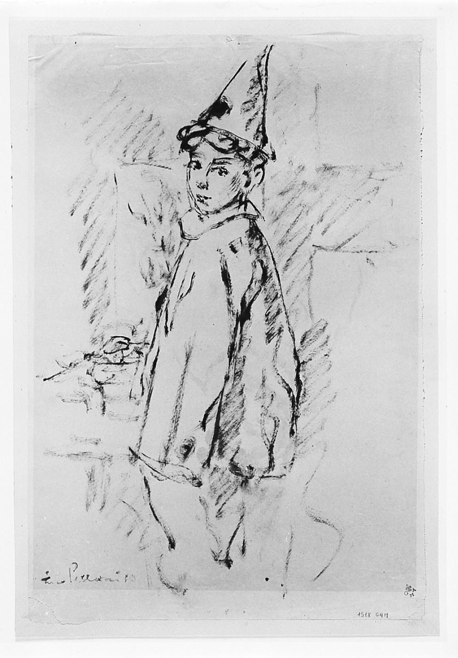 Bambino in maschera, bambino (disegno) di Pelloni Tito (sec. XX)