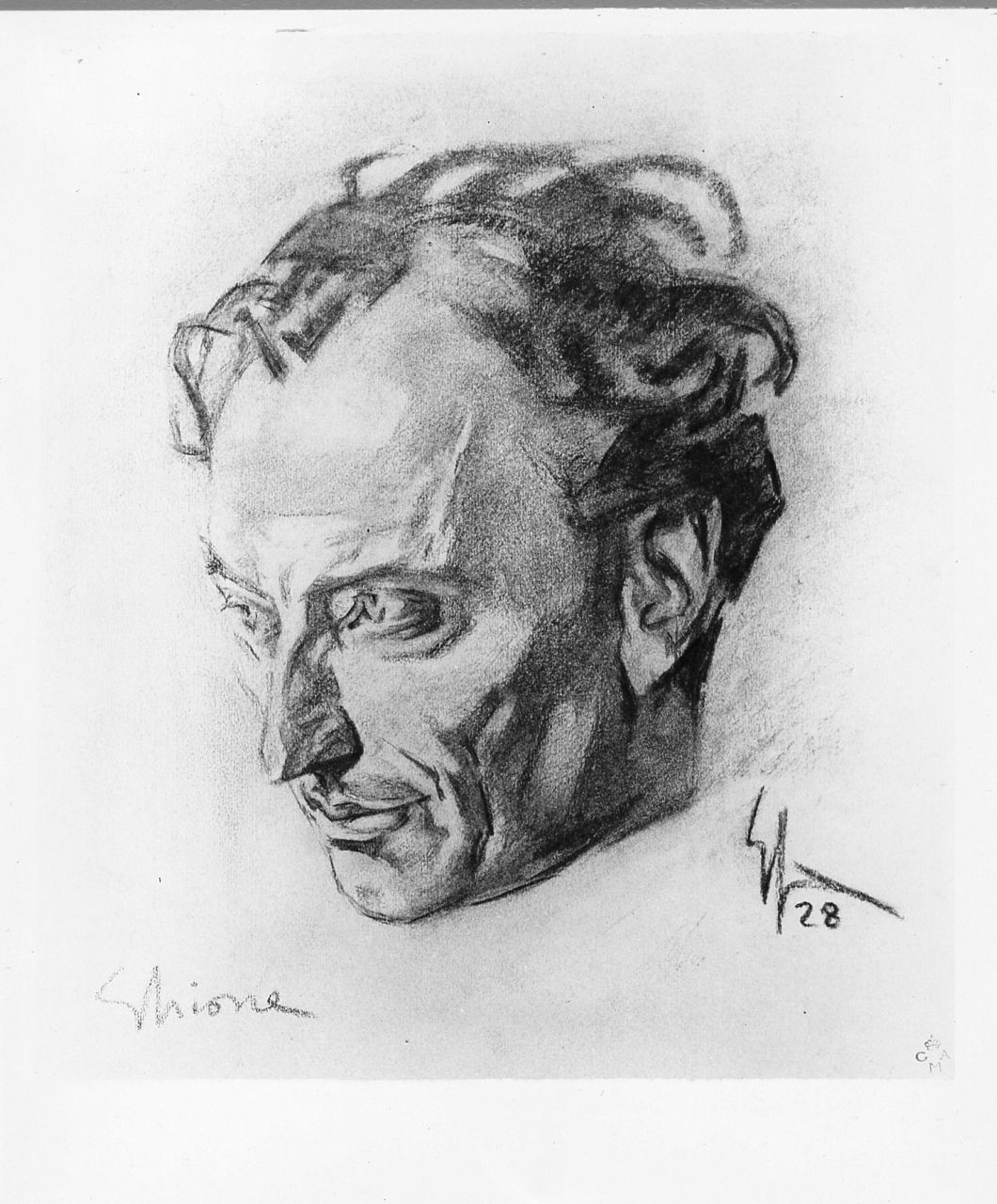 Ghione, ritratto d'uomo (disegno) di Sacchetti Enrico (sec. XX)