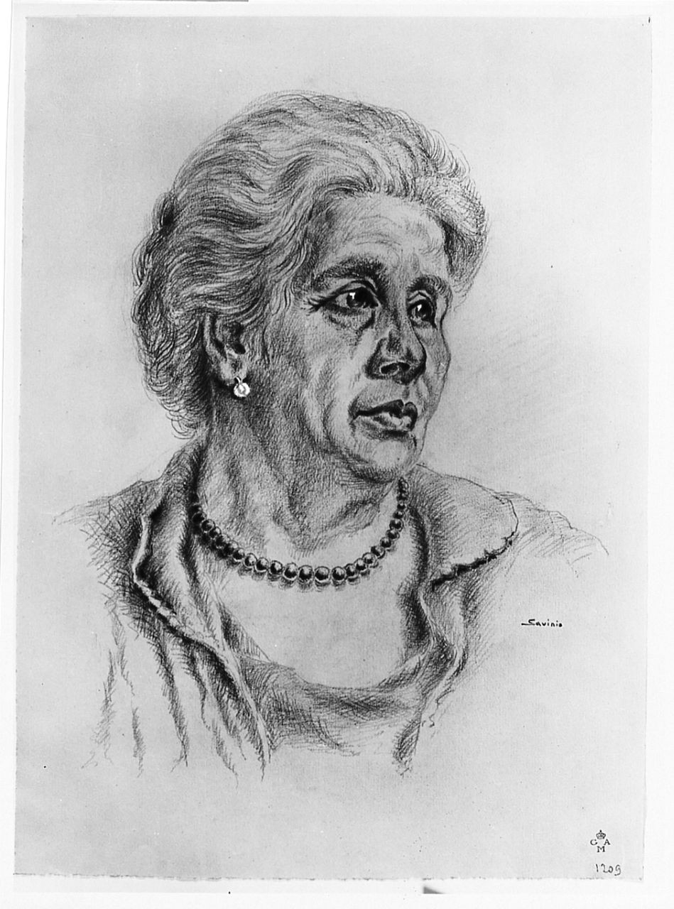 Ritratto della signora Morino (disegno) di Savinio Alberto (sec. XX)