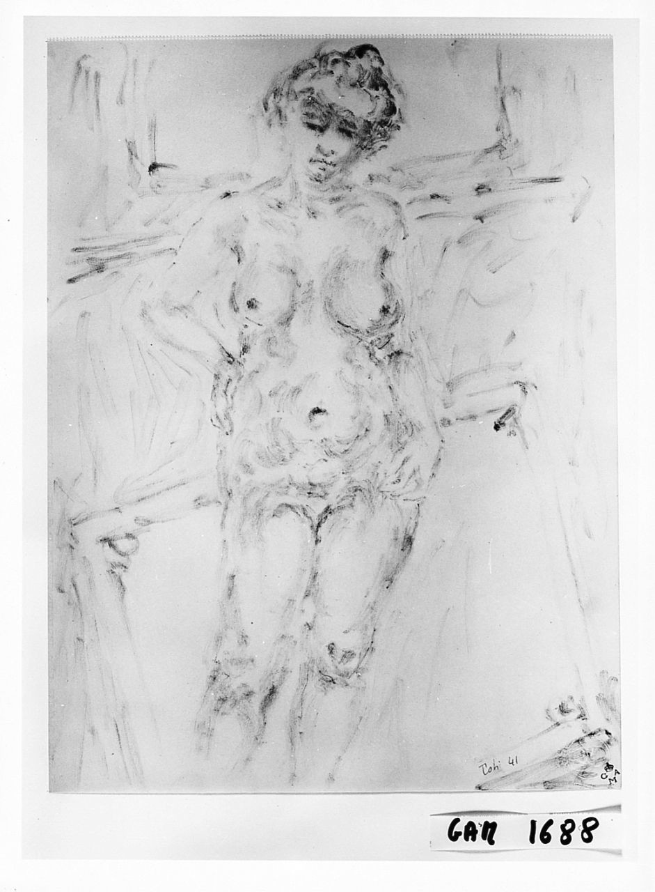 figura femminile nuda (disegno) di Scialoja Toti (sec. XX)