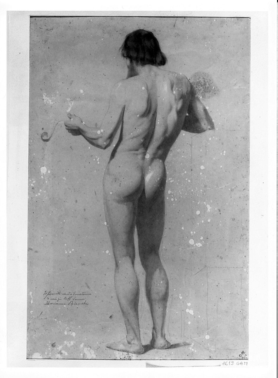 figura maschile (disegno) di Sernesi Raffaello (seconda metà sec. XIX)