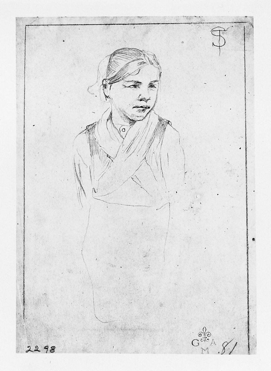 ritratto di bambina (disegno) di Signorini Telemaco (sec. XIX)