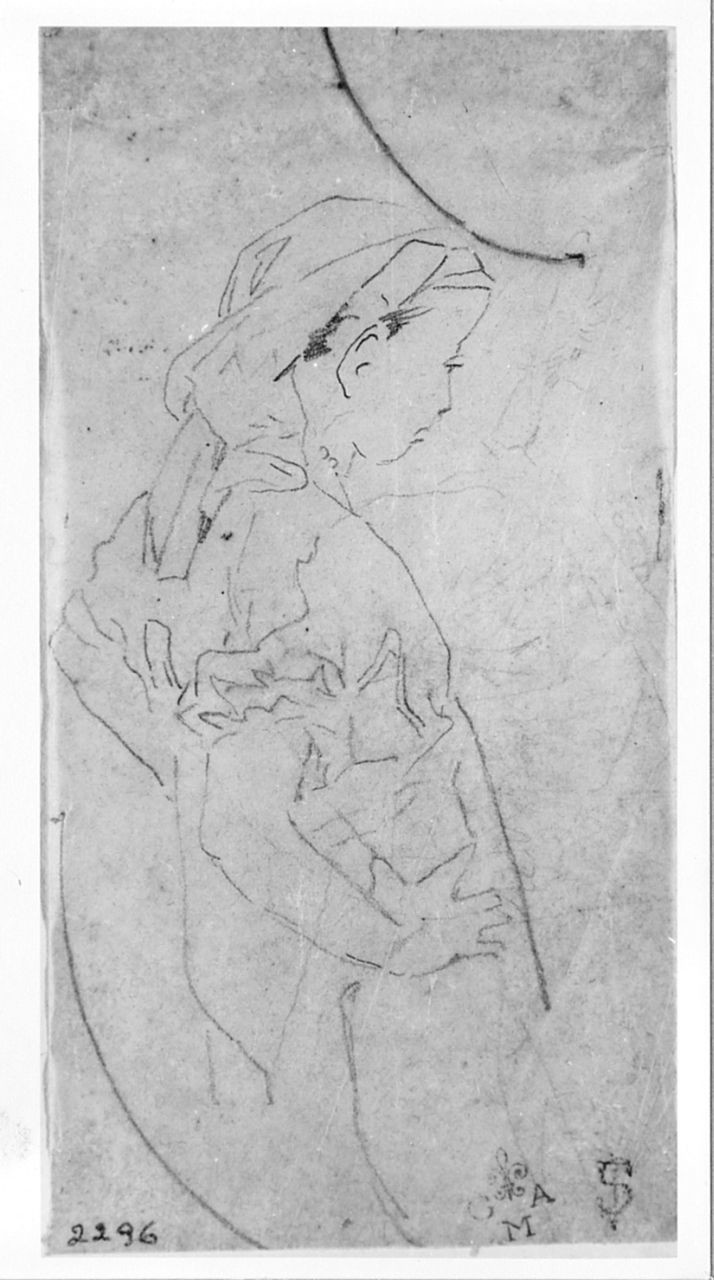 figura femminile (disegno) di Signorini Telemaco (seconda metà sec. XIX)