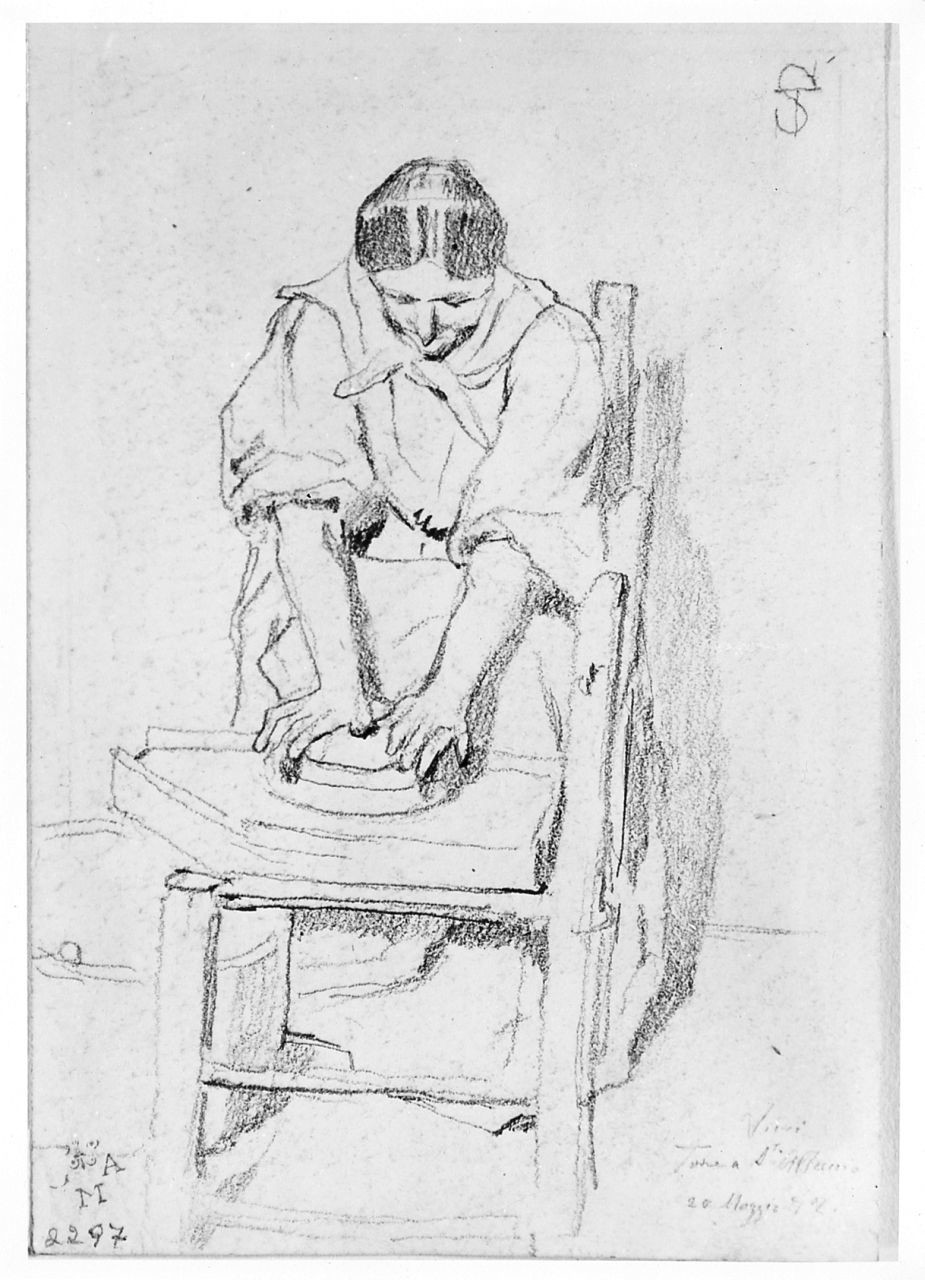 figura femminile (disegno) di Signorini Telemaco (sec. XIX)