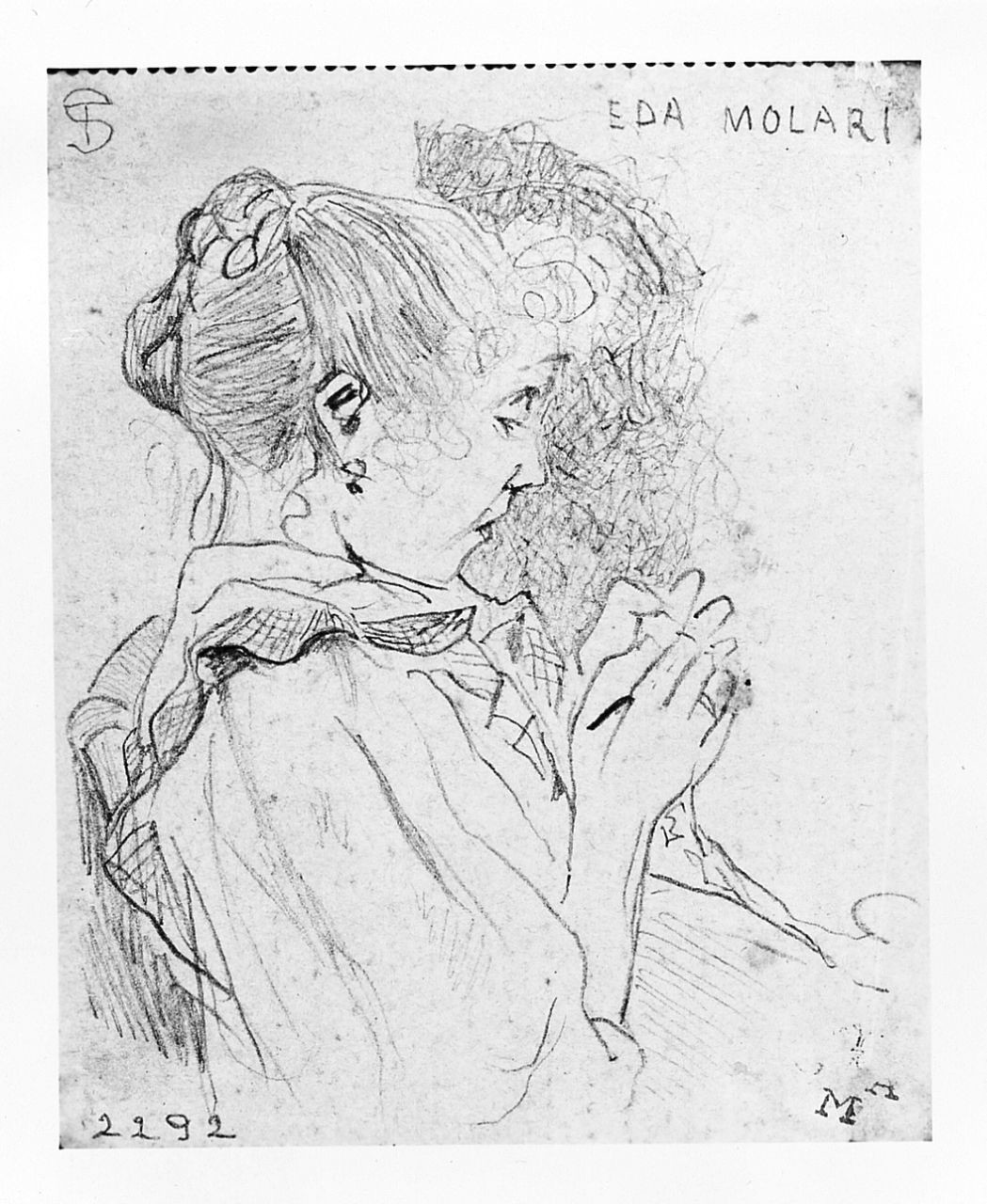 ritratto di Eda Molari (disegno) di Signorini Telemaco (seconda metà sec. XIX)