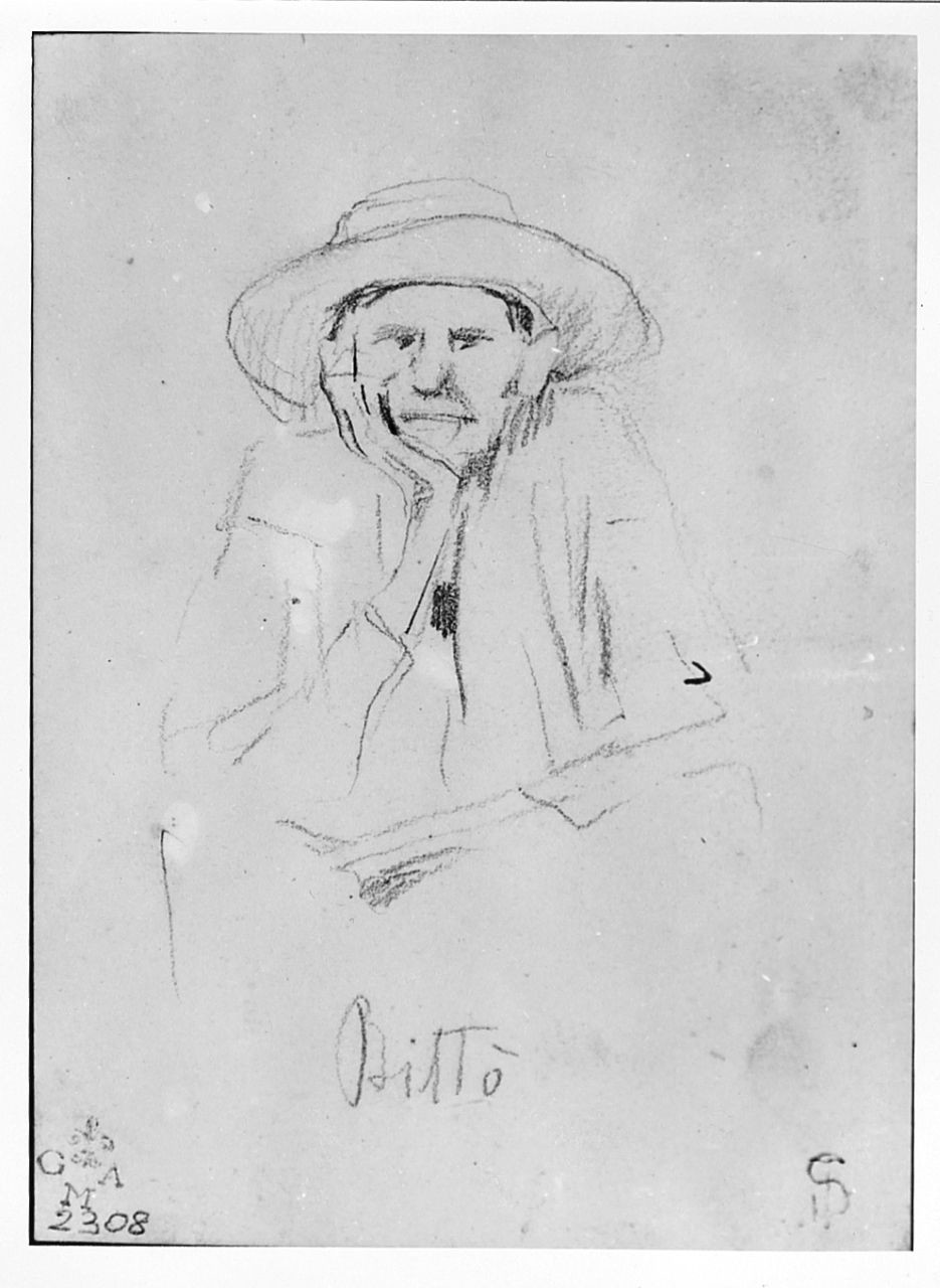 Bittò, ritratto d'uomo (disegno) di Signorini Telemaco (seconda metà sec. XIX)