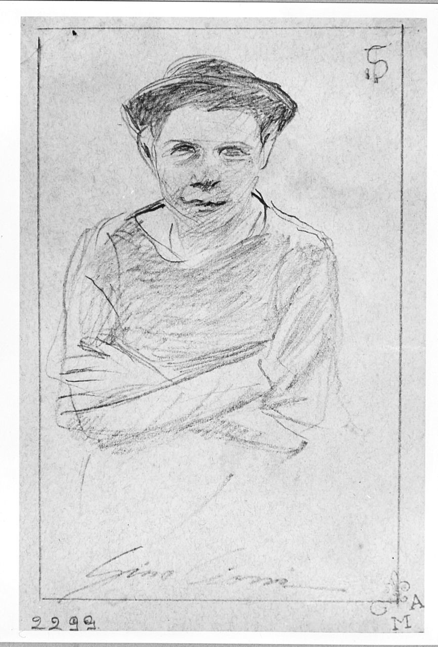 ritratto di Gino Cioni (disegno) di Signorini Telemaco (seconda metà sec. XIX)