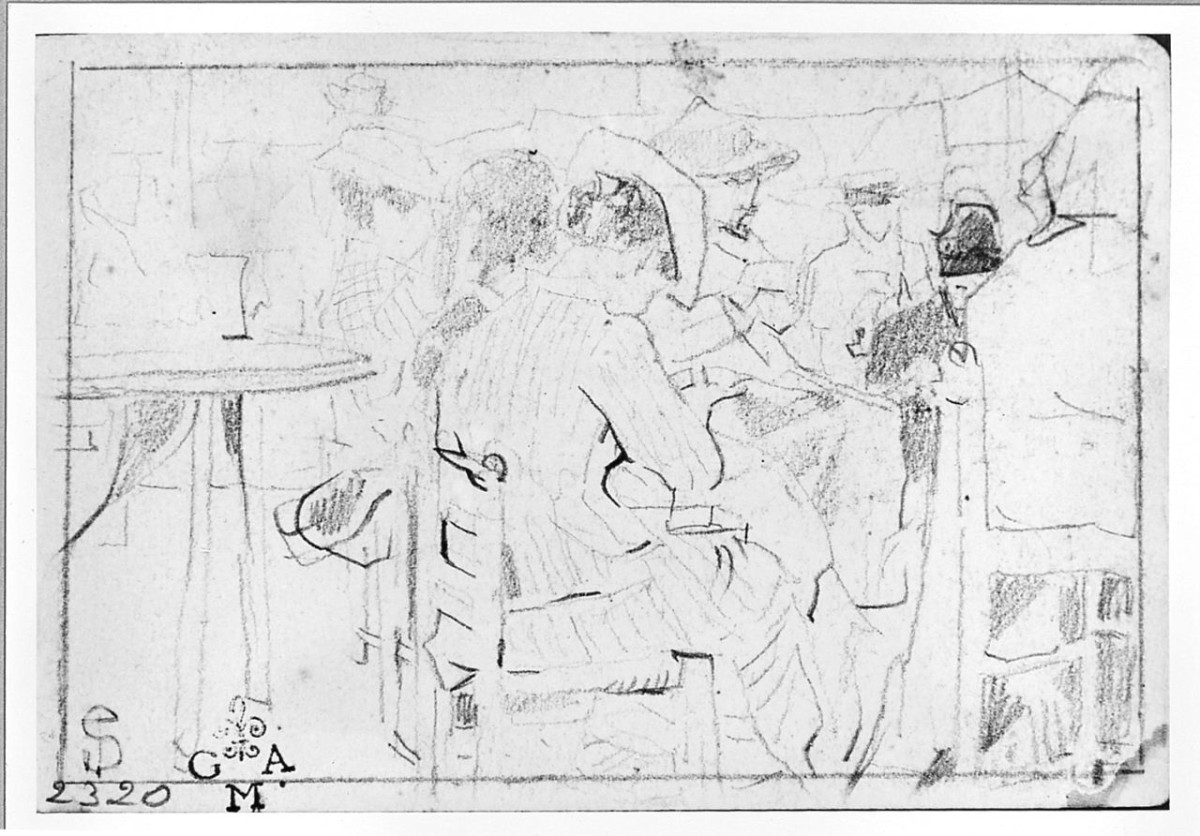 figure femminili (disegno) di Signorini Telemaco (seconda metà sec. XIX)