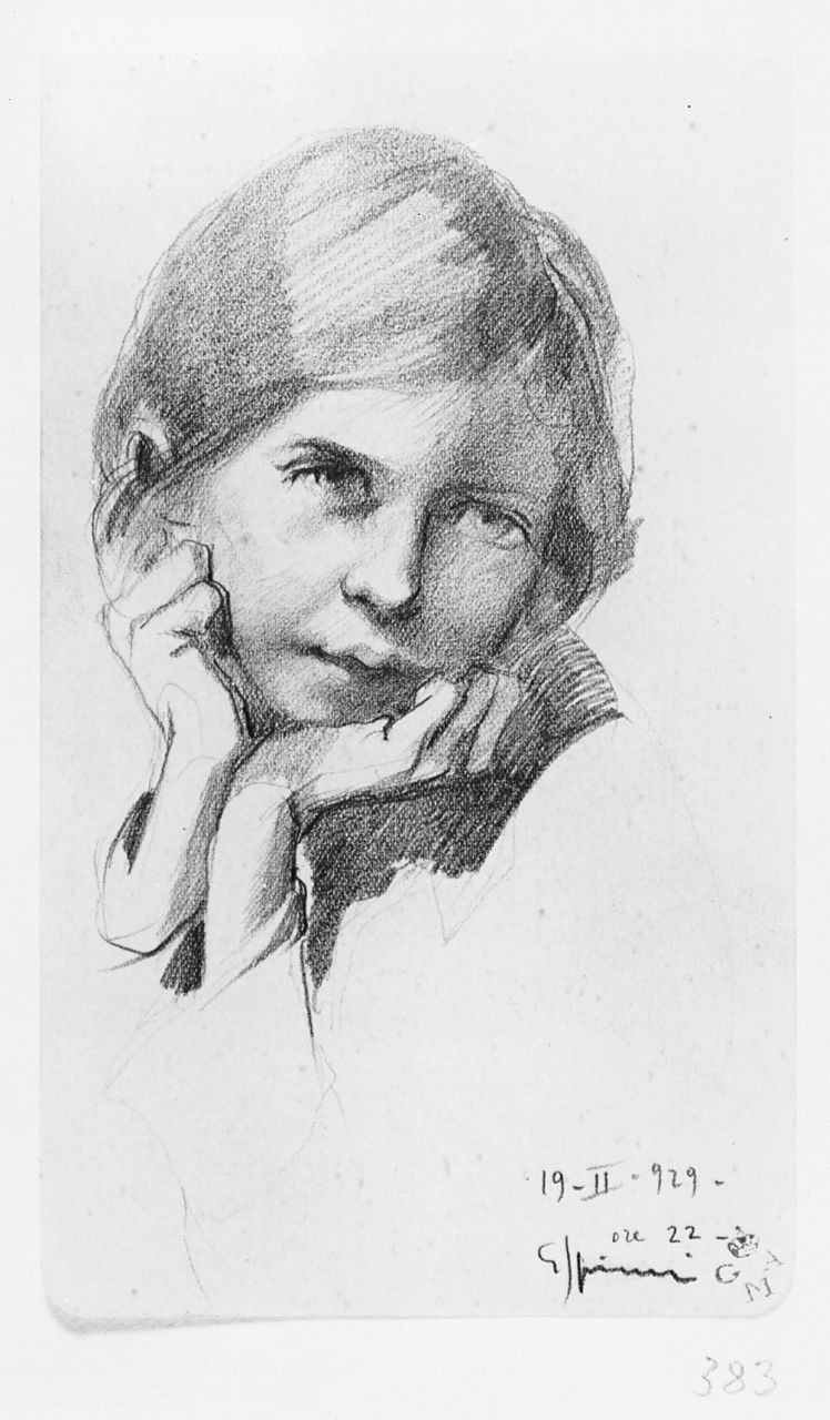 bambina (disegno) di Spinelli Gaetano (sec. XX)