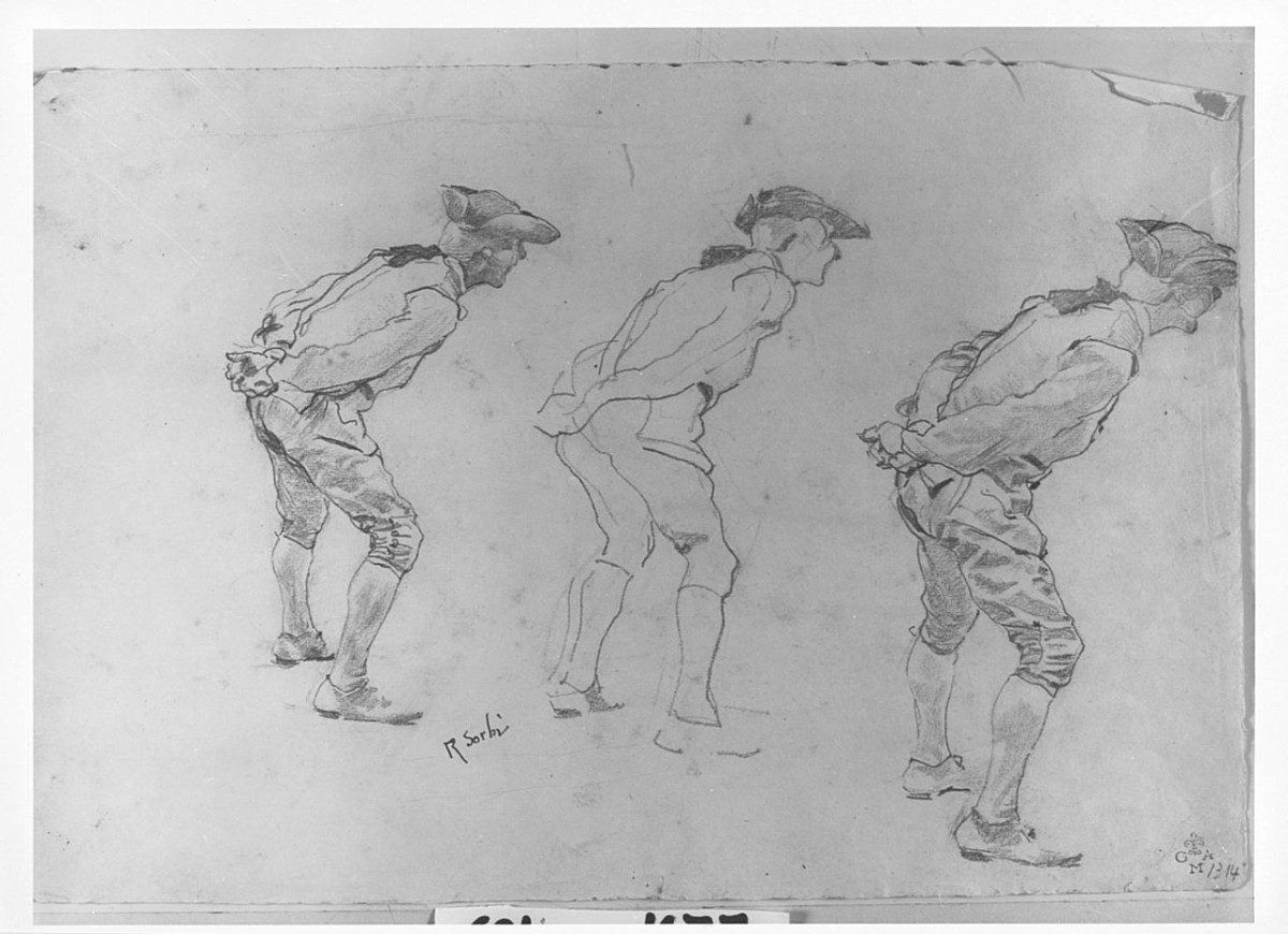 figure maschili (disegno) di Sorbi Raffaello (terzo quarto sec. XIX)