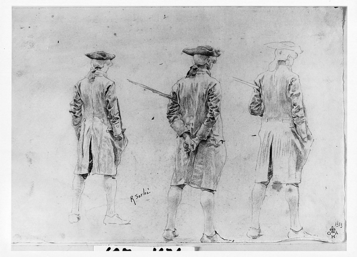 figure maschili (disegno) di Sorbi Raffaello (terzo quarto sec. XIX)