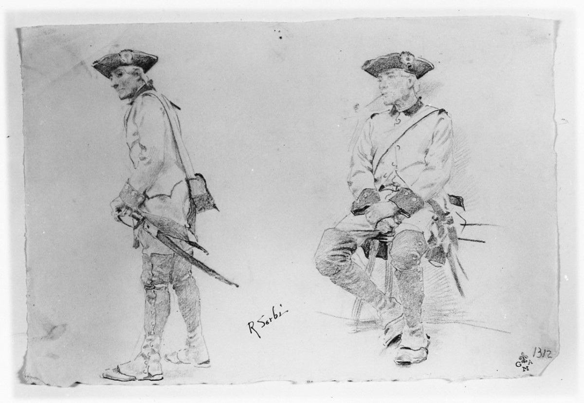 figure maschili (disegno) di Sorbi Raffaello (terzo quarto sec. XIX)