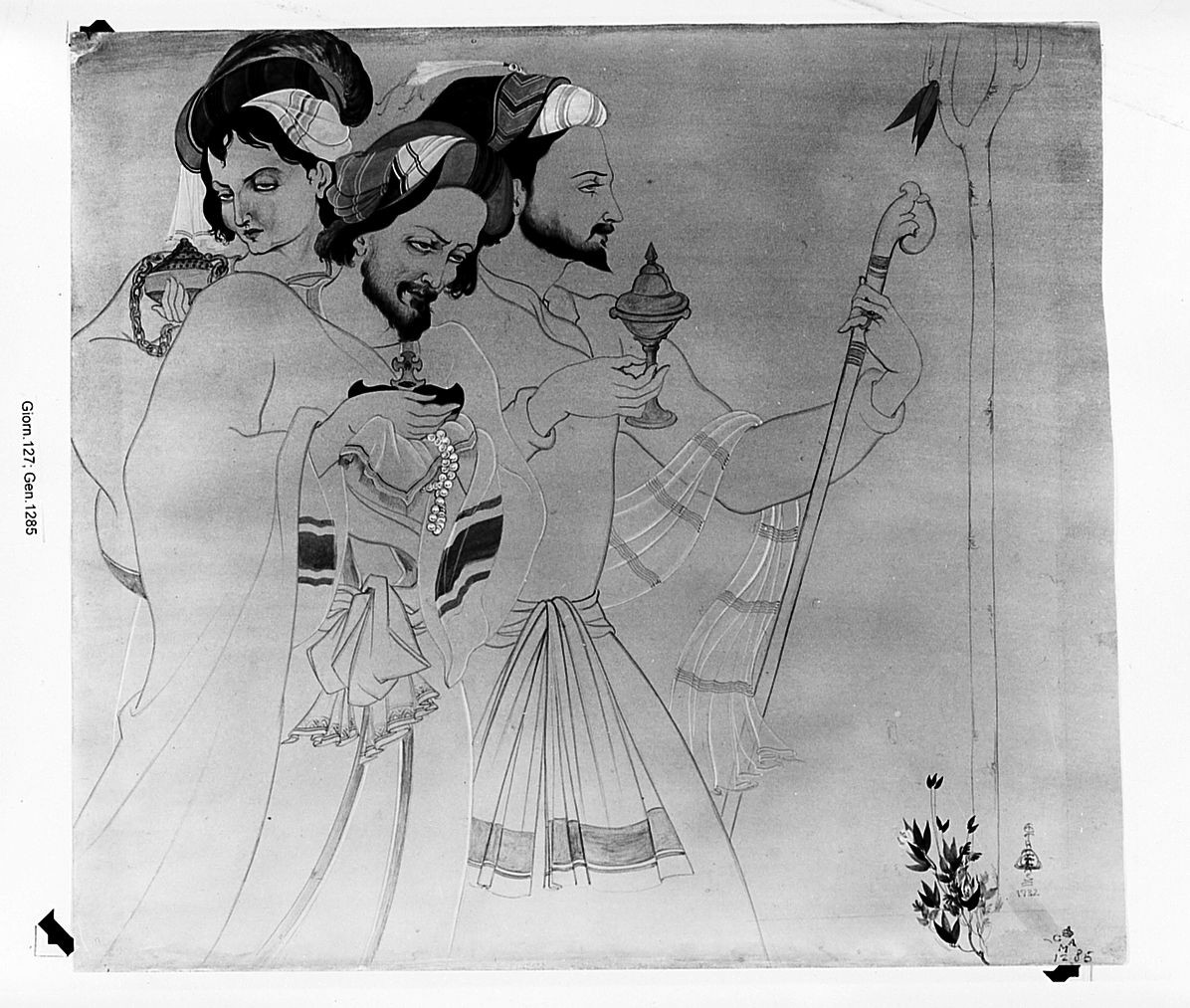 viaggio dei Re Magi a Gerusalemme (disegno) di Thomas Alfred (sec. XX)