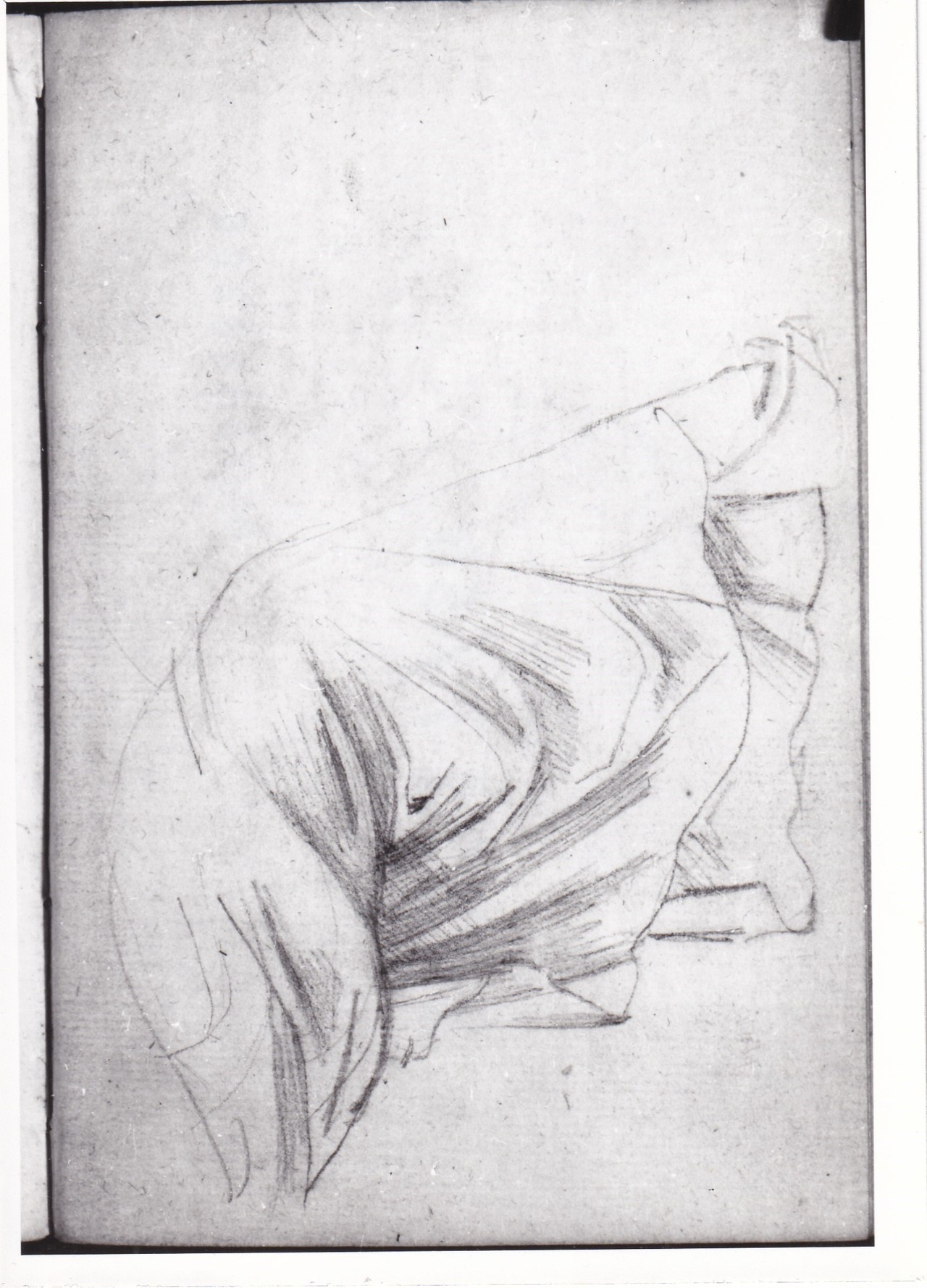 Studio di un panneggio (disegno) di Bezzuoli Giuseppe (sec. XIX)