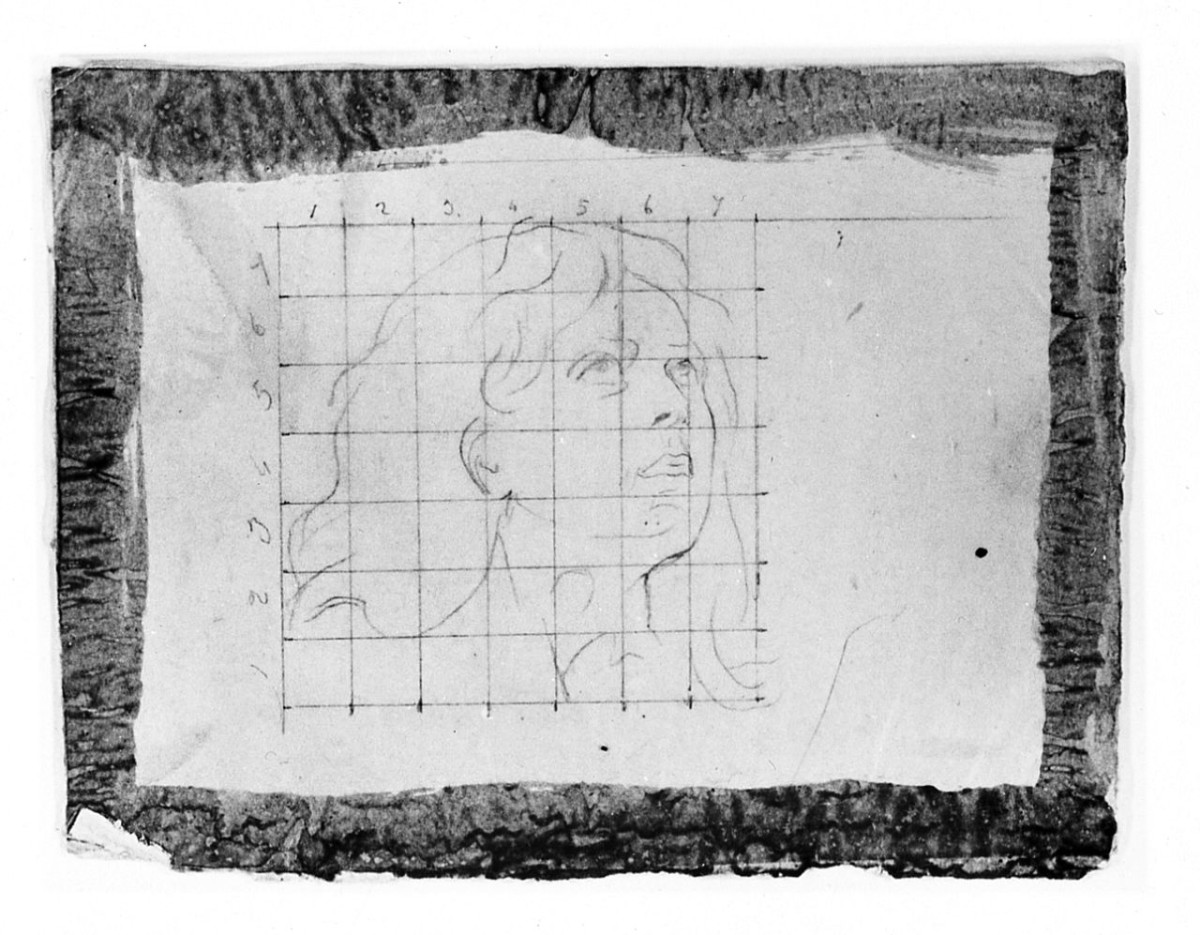 testa di bambino (disegno) di Saltini Pietro (terzo quarto sec. XIX)