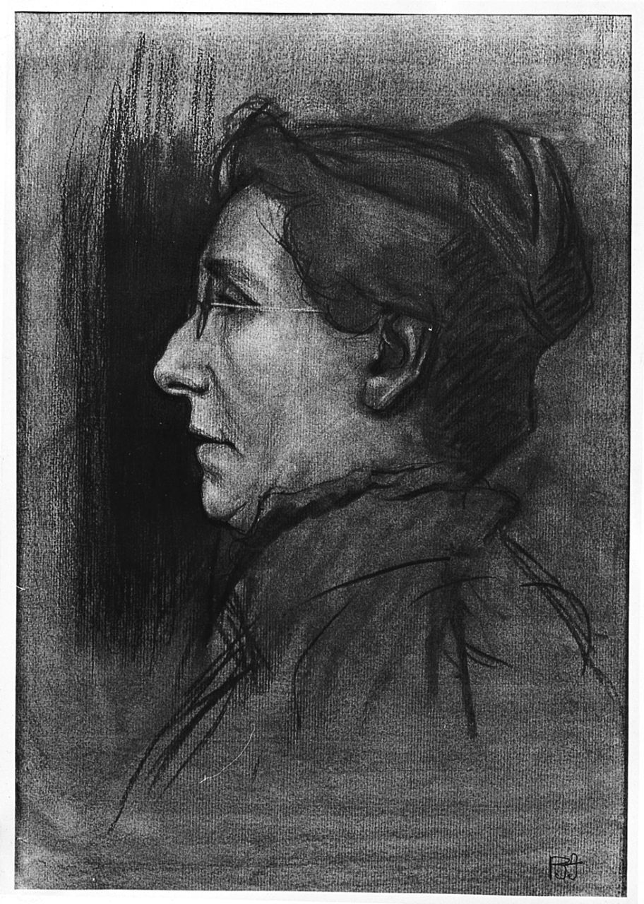 La Zia Zittà, ritratto di donna (disegno) di Ancillotti Goretti Beatrice (sec. XX)