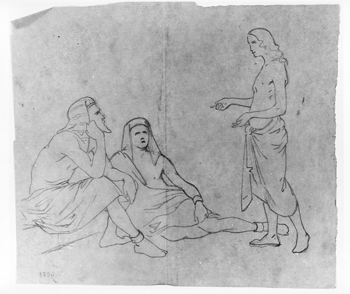 scena biblica (disegno) di Saltini Pietro (terzo quarto sec. XIX)