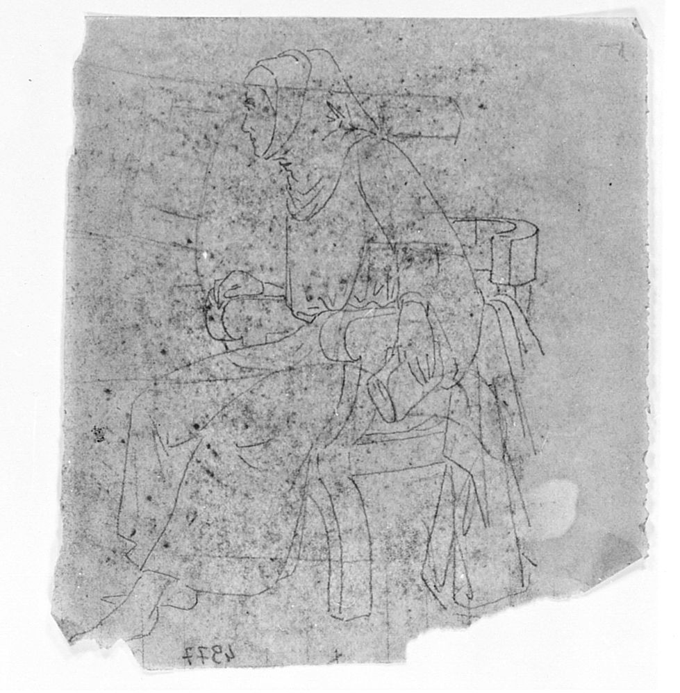 figura femminile panneggiata (disegno) di Saltini Pietro (terzo quarto sec. XIX)