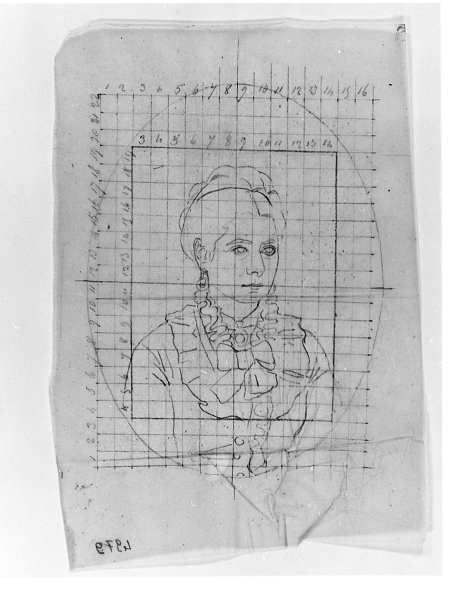 Ritratto di signora (disegno) di Saltini Pietro (terzo quarto sec. XIX)