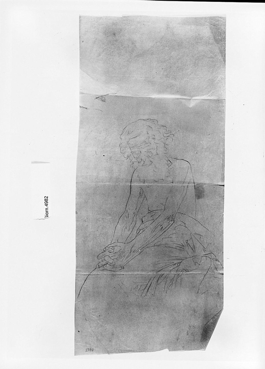 figura maschile di anziano (disegno) di Saltini Pietro (terzo quarto sec. XIX)