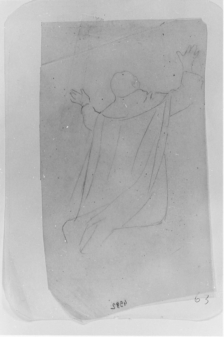 Santo monaco in preghiera (disegno) di Saltini Pietro (terzo quarto sec. XIX)