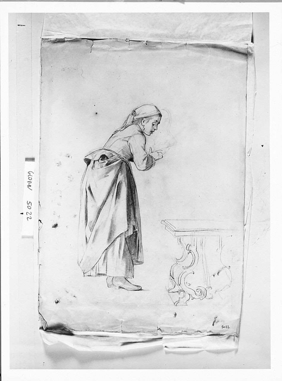 figura femminile (disegno) di Saltini Pietro (terzo quarto sec. XIX)