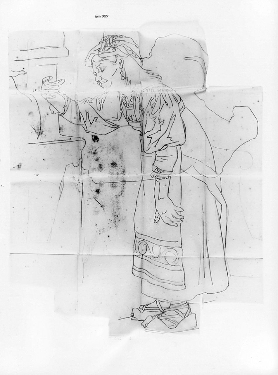 figura femminile (disegno) di Saltini Pietro (terzo quarto sec. XIX)