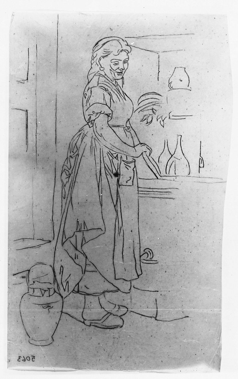 figura femminile (disegno) di Saltini Pietro (terzo quarto sec. XIX)