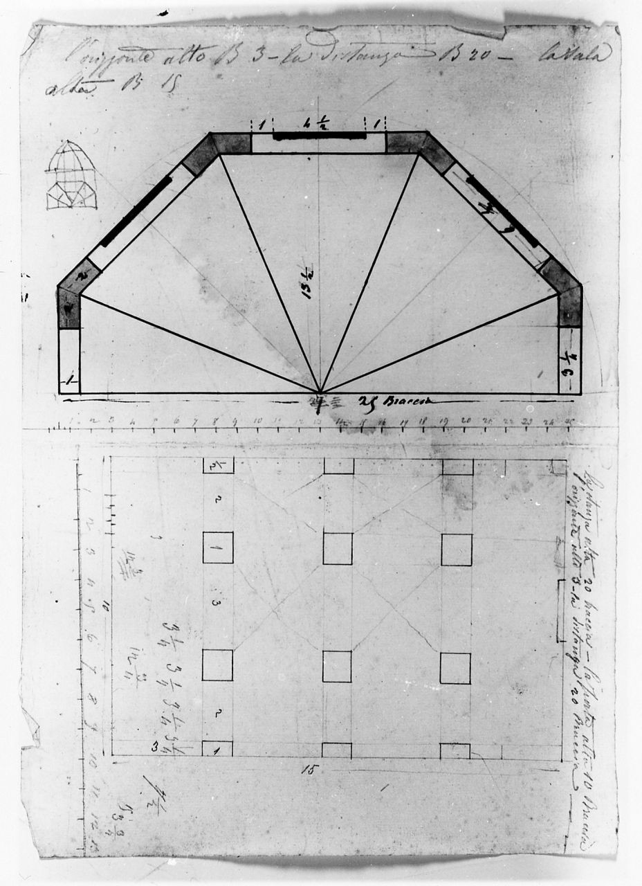 disegno geometrico (disegno) di Saltini Pietro (terzo quarto sec. XIX)