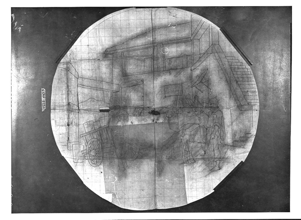 scena di vita campestre (disegno) di Saltini Pietro (terzo quarto sec. XIX)