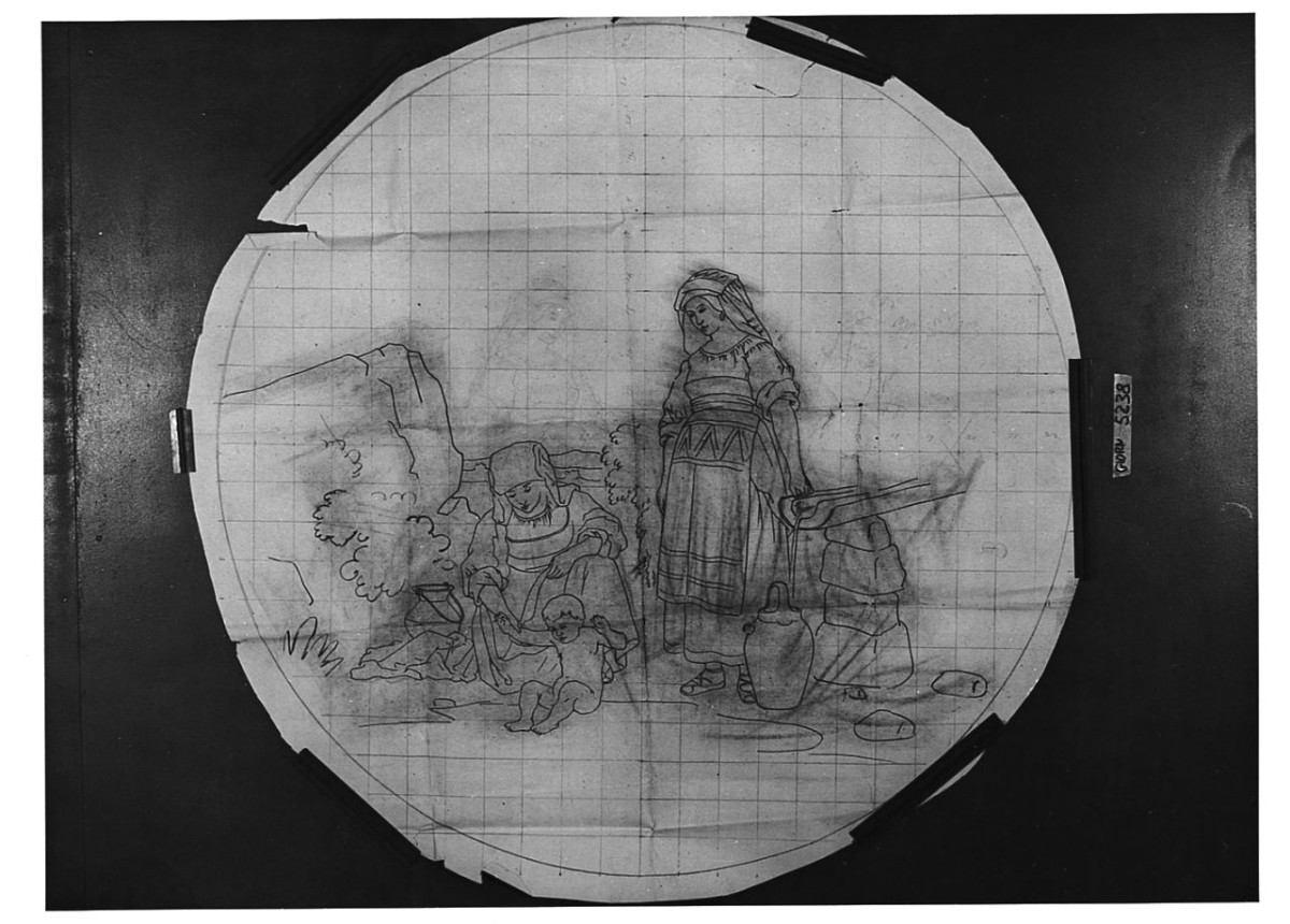 scena di vita campestre (disegno) di Saltini Pietro (terzo quarto sec. XIX)