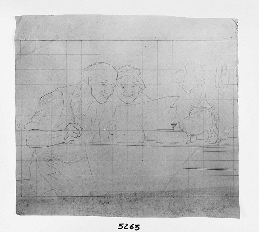 scena familiare (disegno) di Saltini Pietro (terzo quarto sec. XIX)