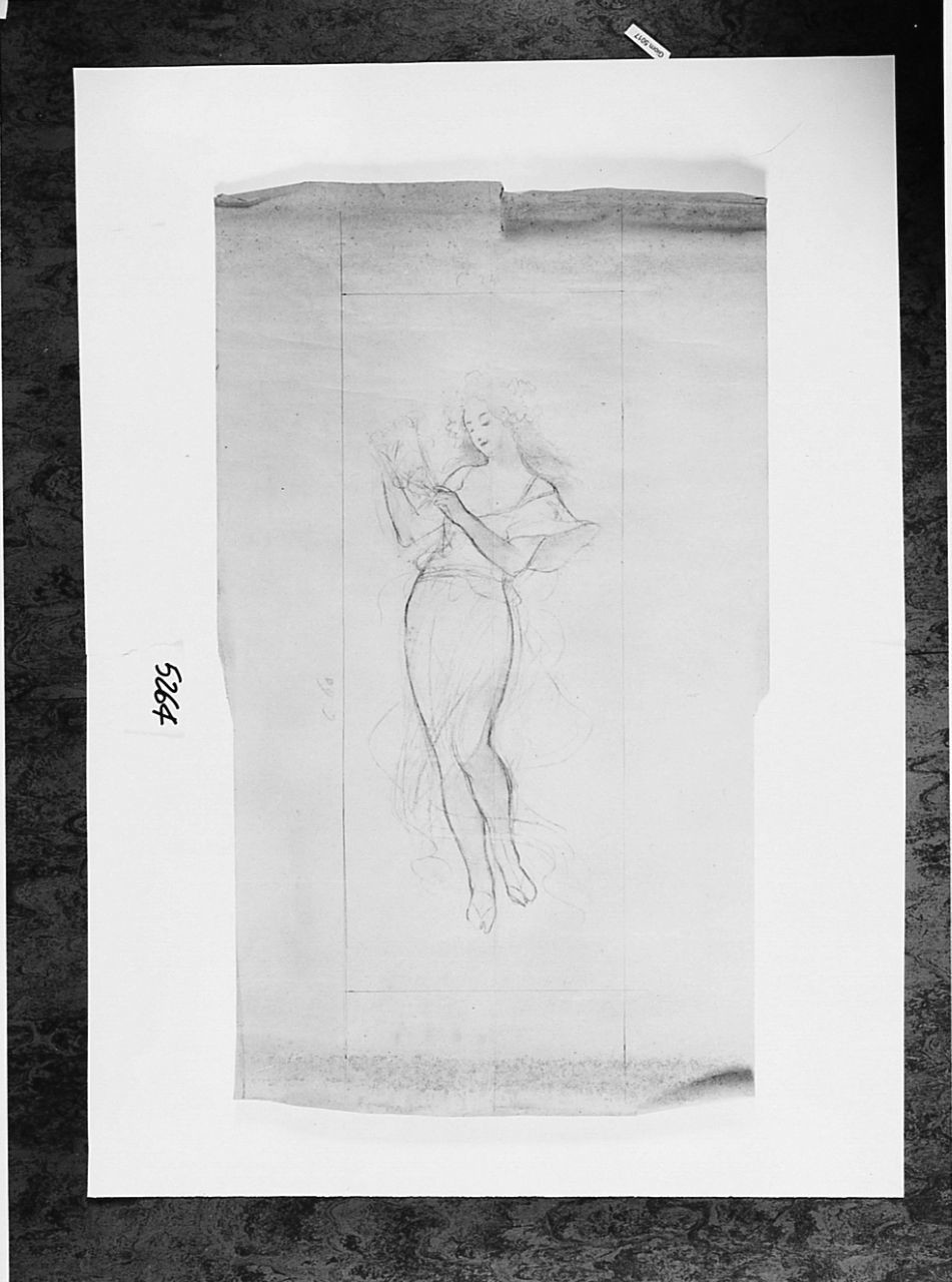 figura allegorica femminile (disegno) di Saltini Pietro (terzo quarto sec. XIX)