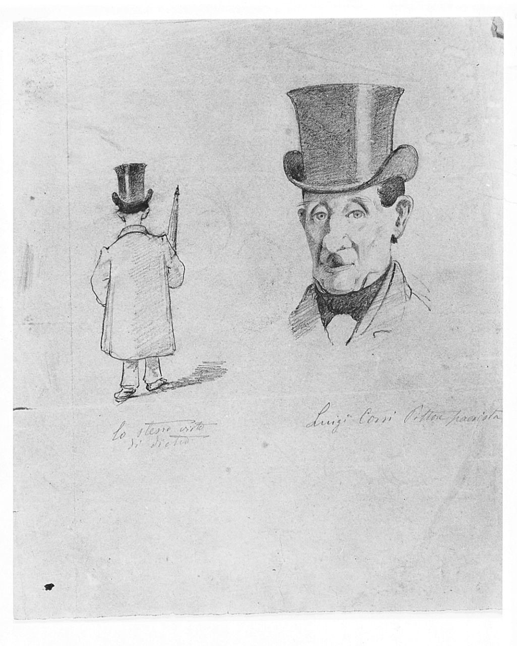 caricatura di Luigi Corsi (disegno) di Saltini Pietro (terzo quarto sec. XIX)