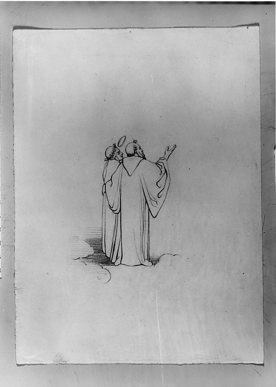 Due frati, figure maschili (disegno) di Saltini Pietro (terzo quarto sec. XIX)