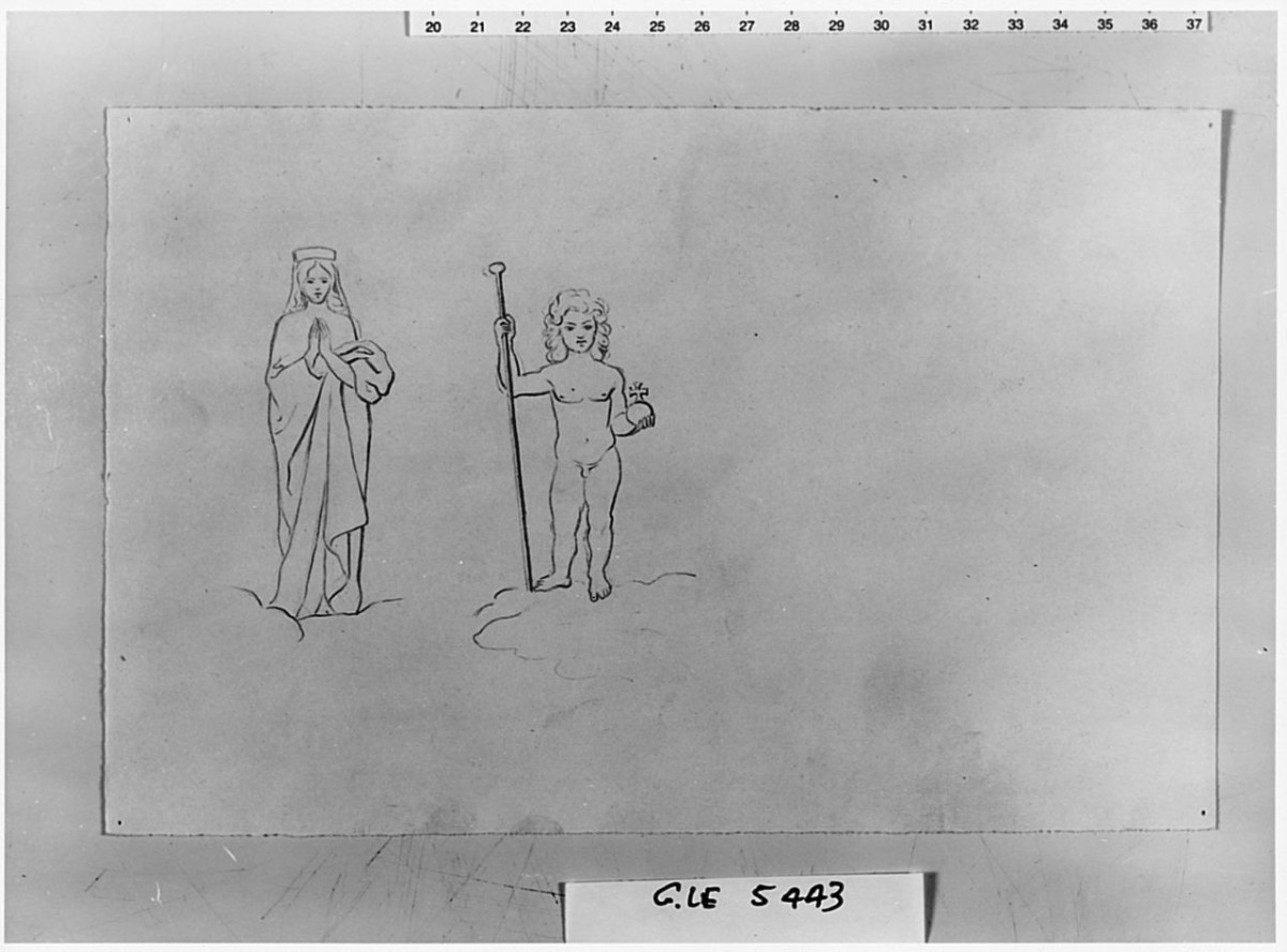 Madonna con Bambino (disegno) di Saltini Pietro (terzo quarto sec. XIX)