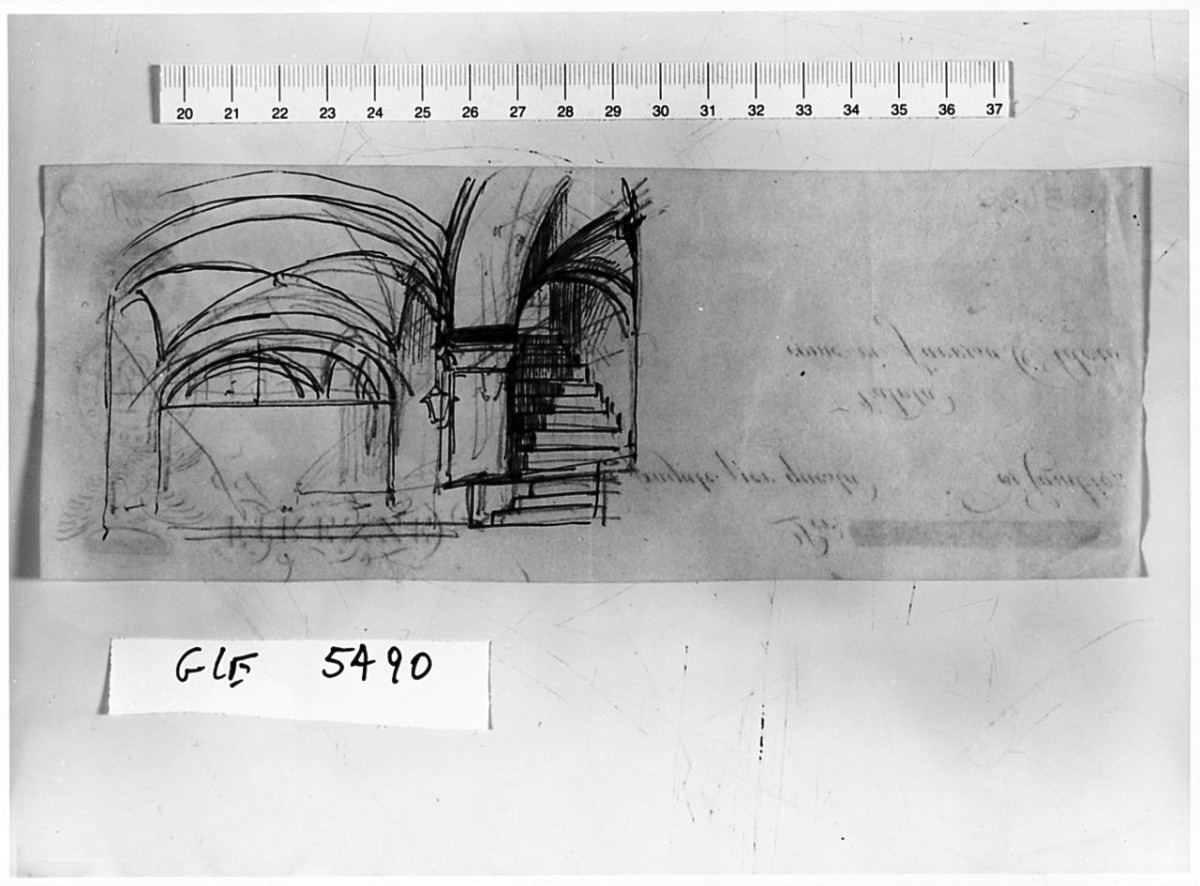 architettura illusionistica (disegno) di Saltini Pietro (terzo quarto sec. XIX)