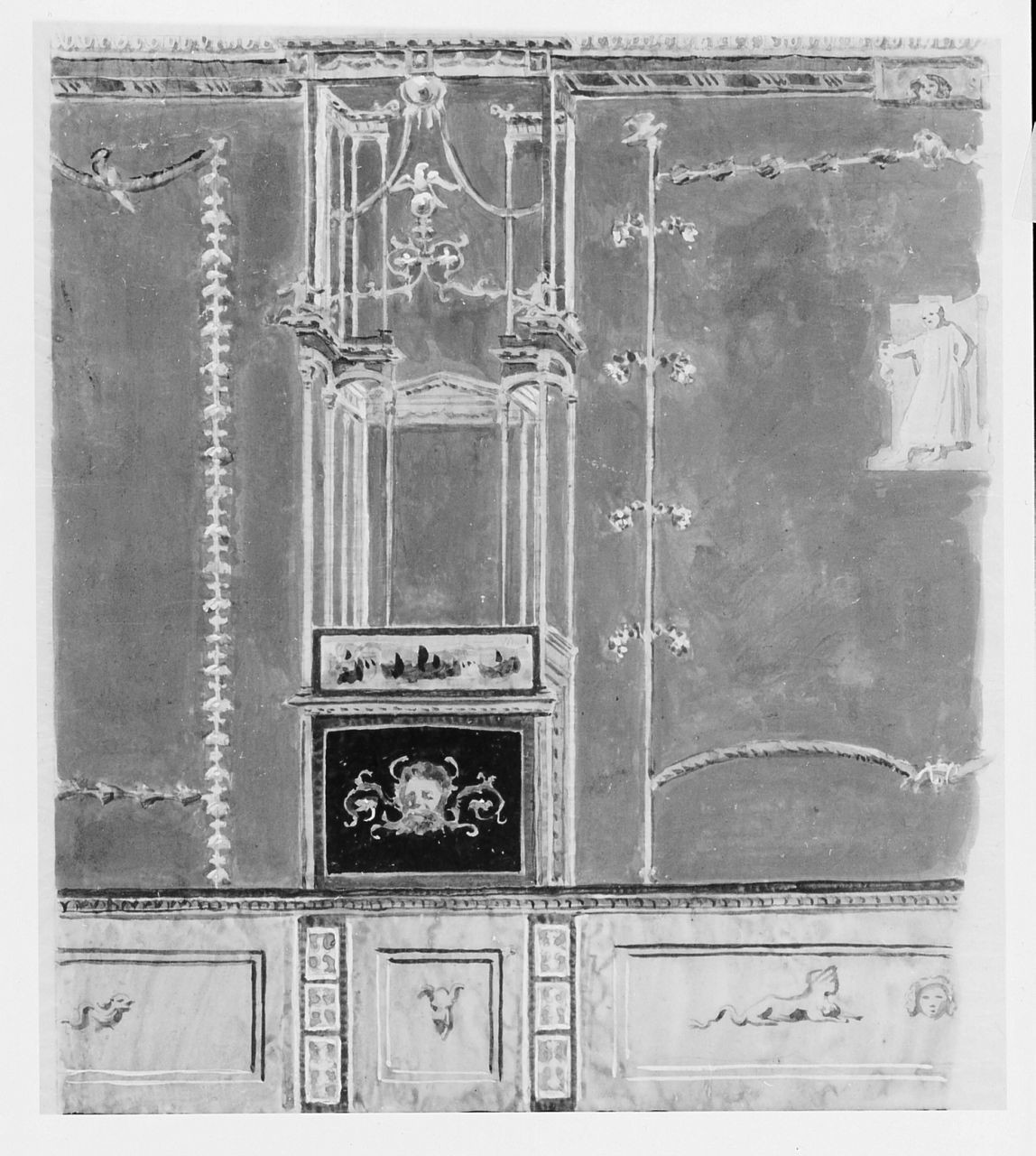 motivi decorativi vegetali e animali (disegno) di Saltini Pietro (terzo quarto sec. XIX)
