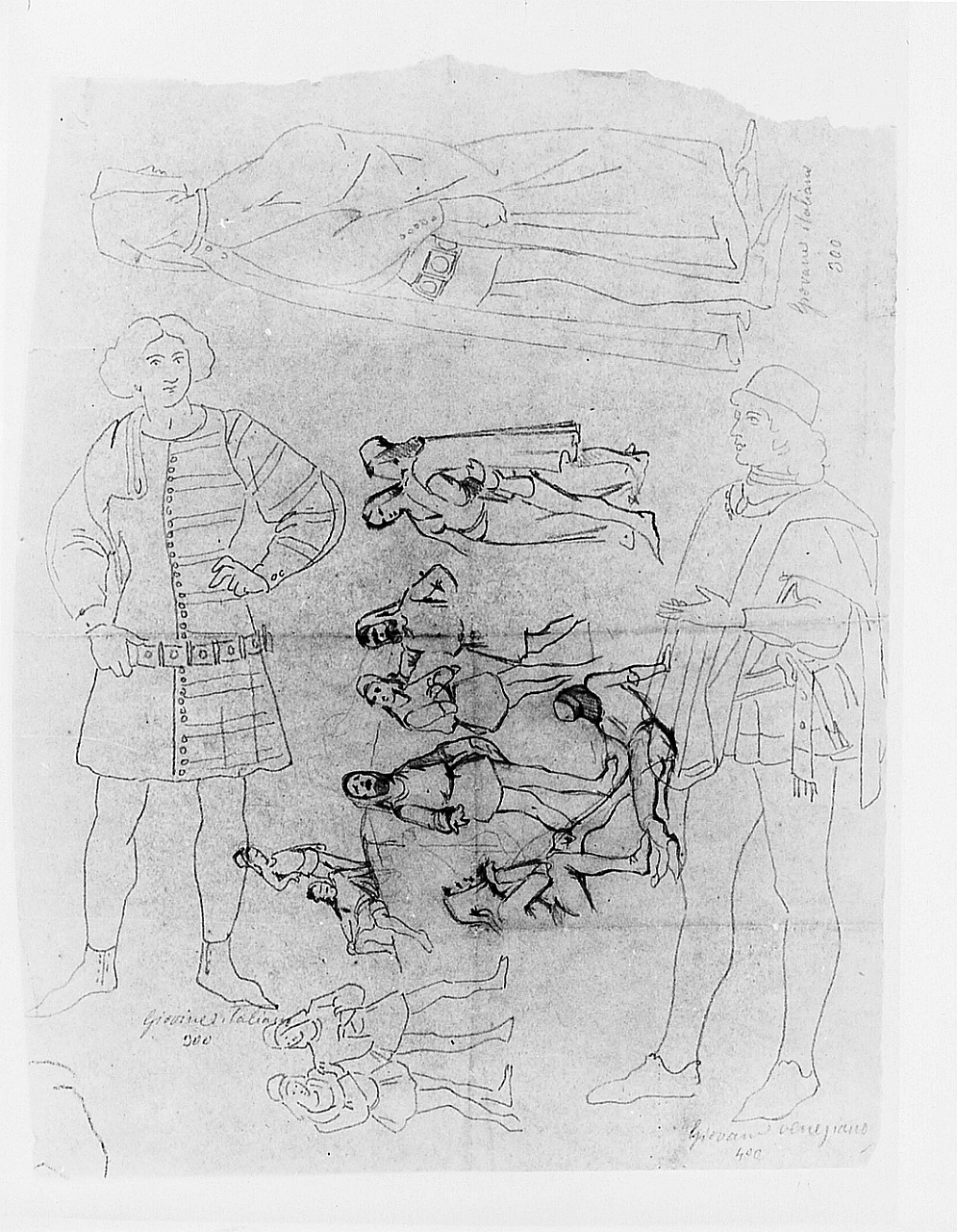 figure maschili (disegno) di Saltini Pietro (terzo quarto sec. XIX)