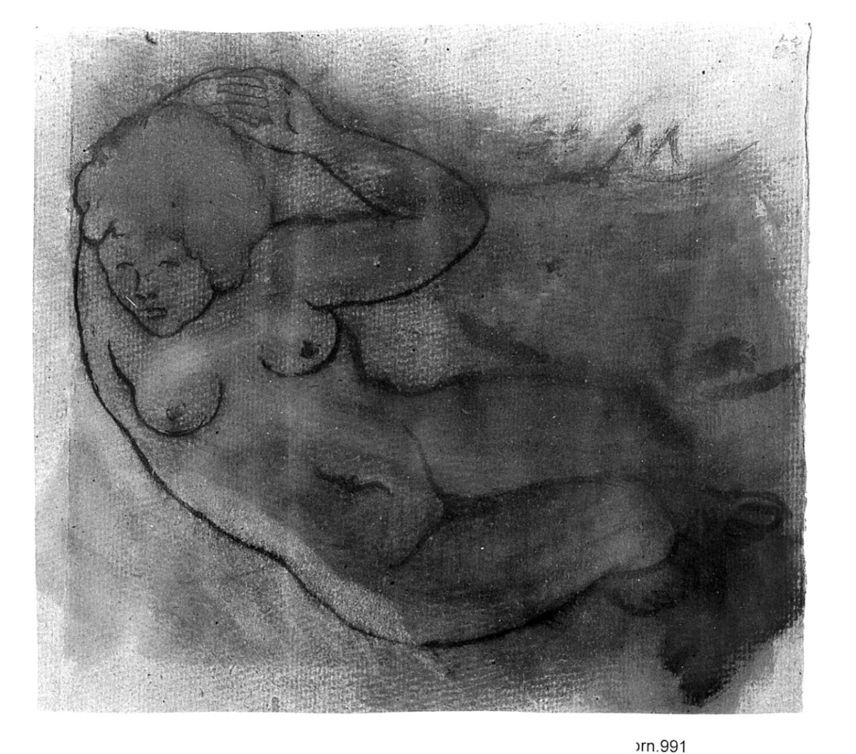 figura femminile nuda (disegno) di Venturi Venturino (sec. XX)