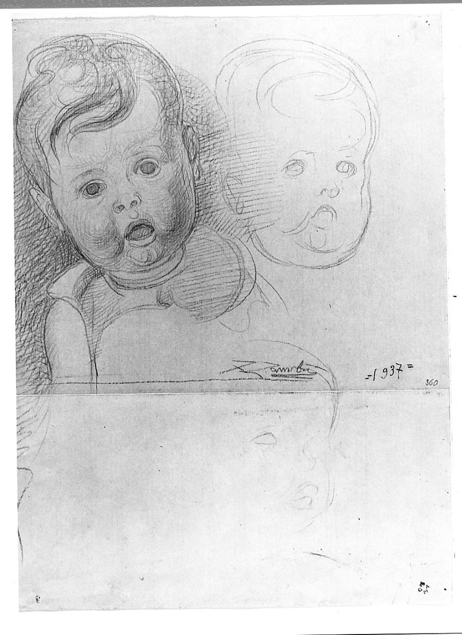 testa di bambino (disegno) di Zambini Ferrante (sec. XX)