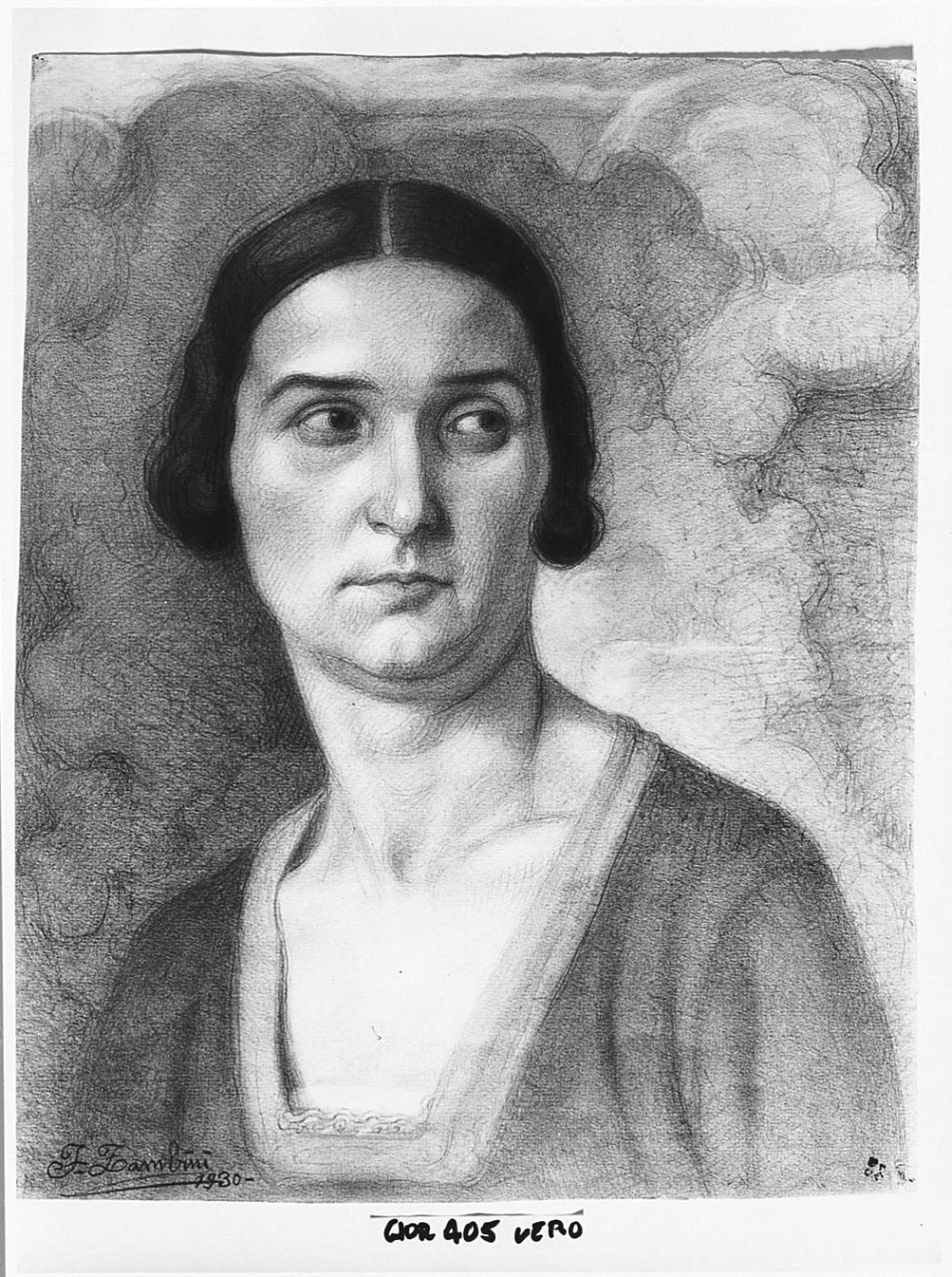 ritratto di donna (disegno) di Zambini Ferrante (sec. XX)