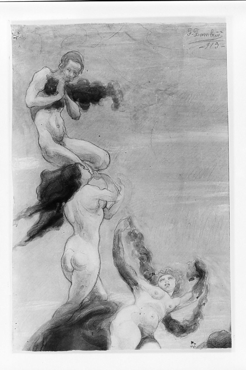 figure femminili nude (disegno) di Zambini Ferrante (sec. XX)