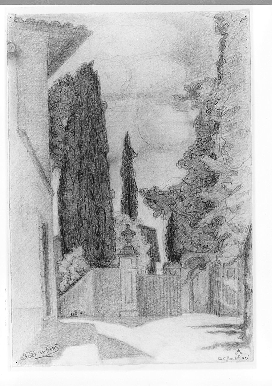 Via de Bruni, paesaggio (disegno) di Zambini Ferrante (sec. XX)