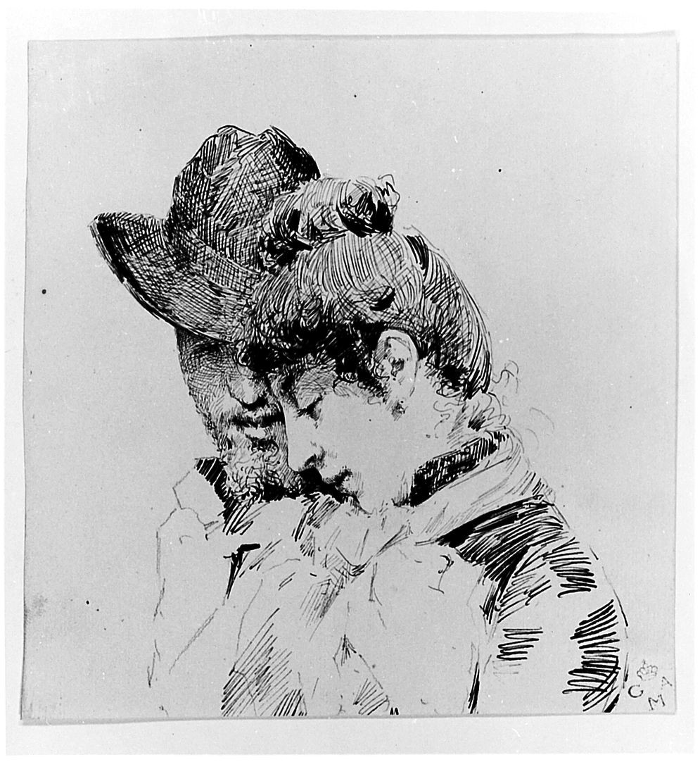 figure maschili e femminili (disegno) di Zonaro Fausto (sec. XX)