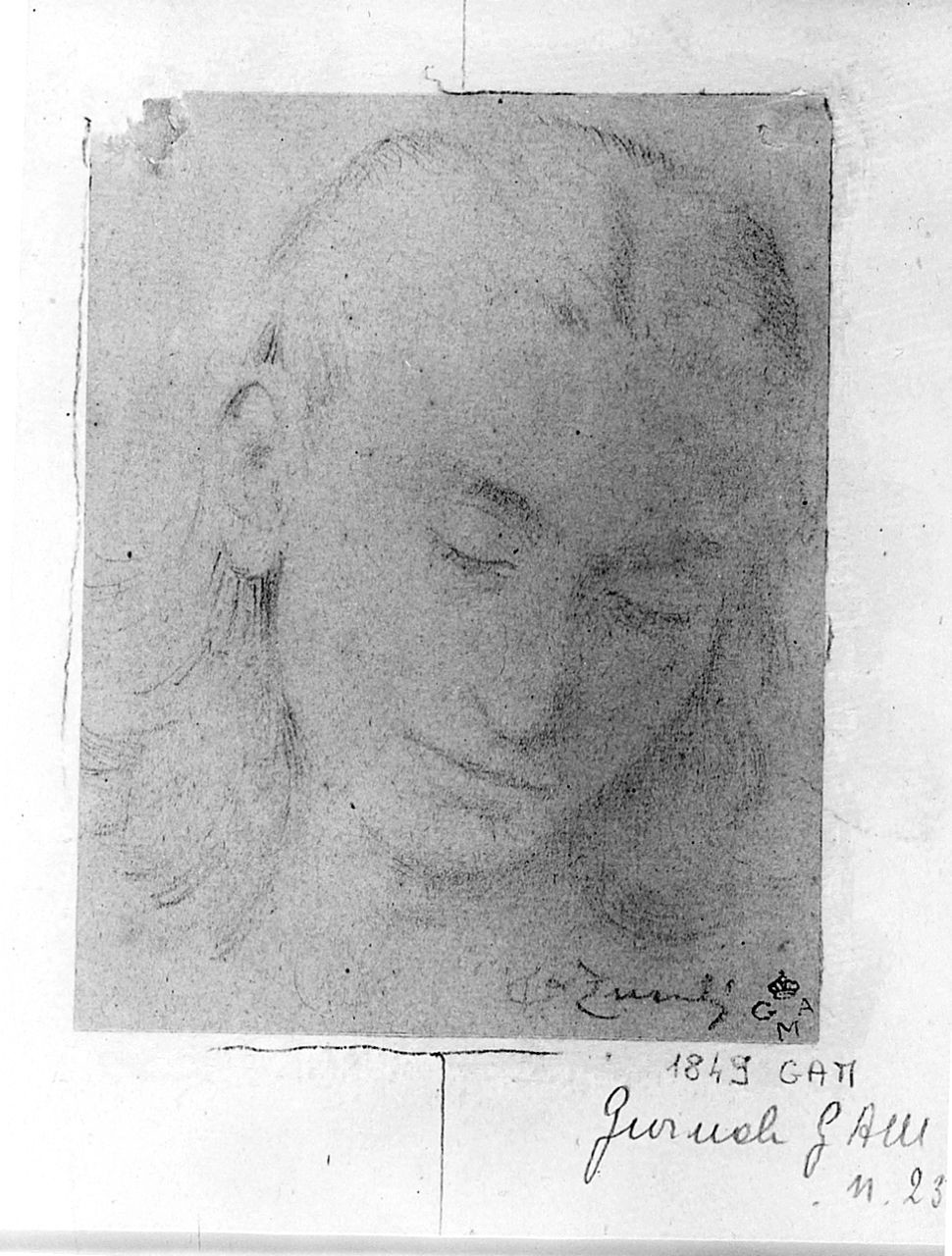 ritratto di donna (disegno) di Zuccoli Oreste (sec. XX)