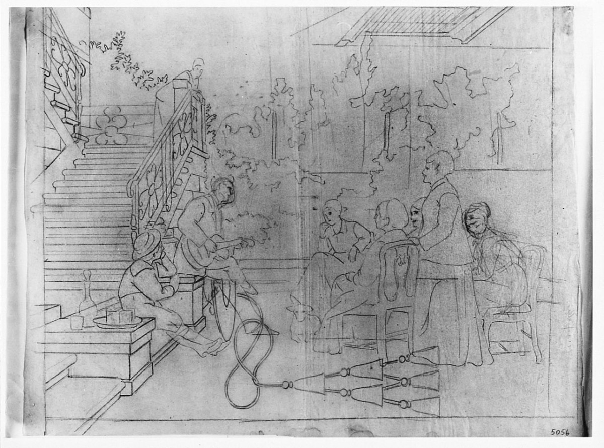 scena familiare (disegno) di Saltini Pietro (terzo quarto sec. XIX)