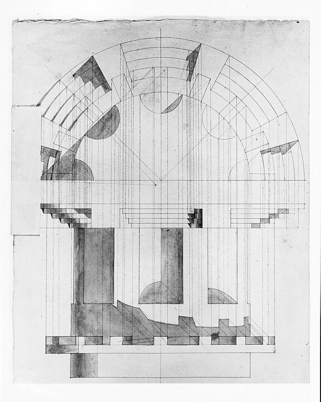 disegno geometrico (r.), disegno geometrico (v.) (disegno) di Saltini Pietro (terzo quarto sec. XIX)