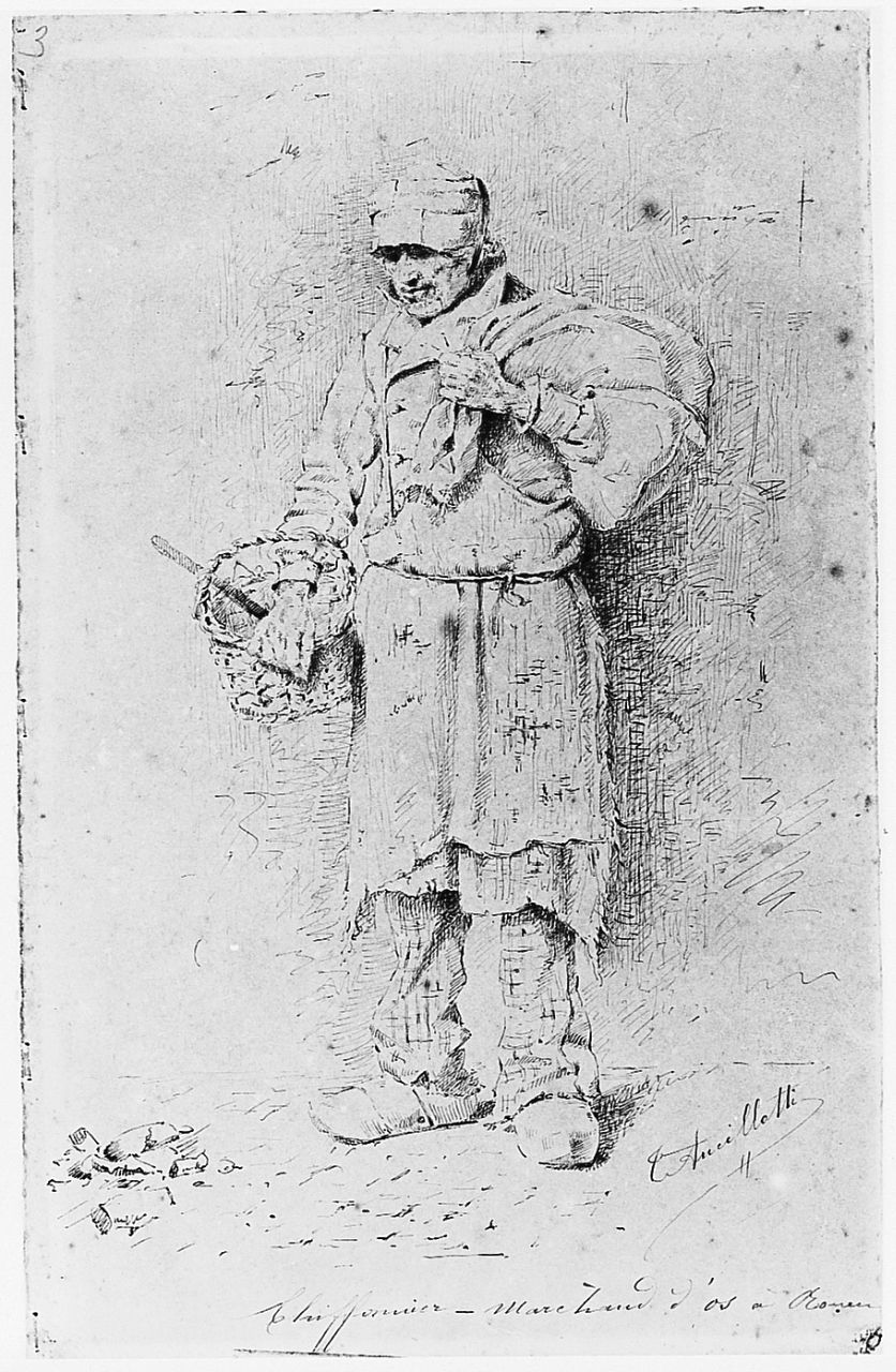 Chiffonnier, figura maschile (disegno) di Ancillotti Torello (sec. XIX)