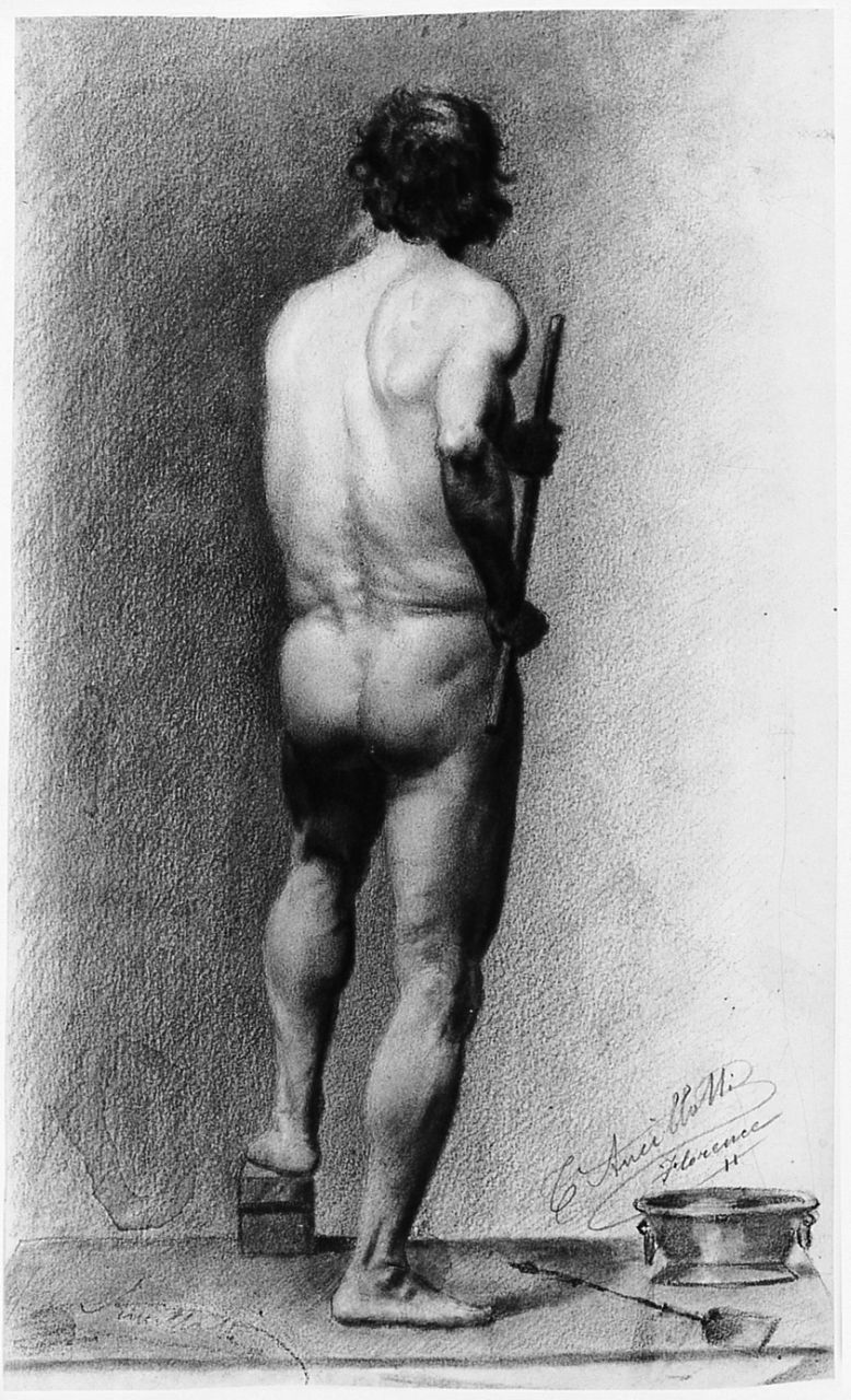 figura maschile (disegno) di Ancillotti Torello (sec. XIX)